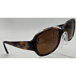 Coach HC8054 Tortoise Brown Sunglasses 5040/13 57-15-135 Floral Crystal Arms E2